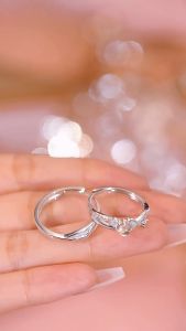 I have you in this lifepure silver 925 luminous couple ring This is a light luxury whale vegetarian ring fish tail matching ring for men and women