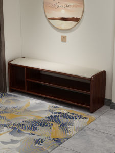 CHUJUN | Soft Padded Shoe Changing Bench with Storage Full Solid Wood