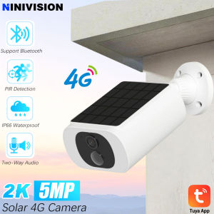 4G Free One Year Data Outdoor Surveillance Tuya Solar IP Camera PIR Detection Color Night Vision Built-In Battery Home Security