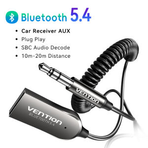 Vention Aux Adapter Bluetooth 5.4 Wireless Car Bluetooth Receiver USB to 3.5mm Jack Audio Music Mic Handsfree for Car Speaker