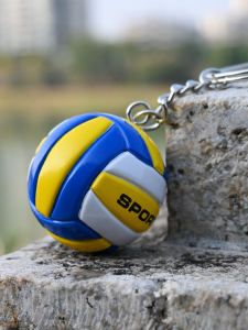 Creative Lettering Small Volleyball Keychain Pendant Classic Traditional Mini Volleyball Ornament Gift Fans Competition Supplies