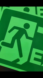 Self-Luminous Photoluminescent Fire Exit Sign with Arrow for Business Safety