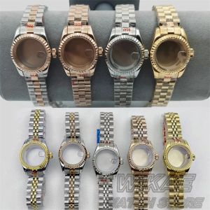 NH05 26mm Stainless Steel Watch Case with Bracelet for Ladies Women Watches Fit NH05 NH06 Automatic Movement Sapphire Glass