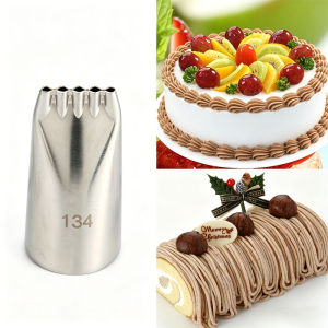 1pcs #134 Cake Decorating Piping Tip Stainless Steel 5-Line Pastry Nozzle for Spaghetti Baby Food Mont Blanc Baking Tool