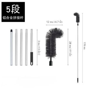 รางน้ําหลังคาทําความสะอาดขยาย Duster แปรงทําความสะอาดรางน้ํา Telescopic Debris ใบสาขา Remover แปรงปัดฝุ่นหลังคา