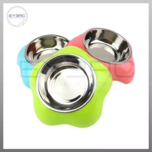 Pet Flower Design Feeder with Removable Stainless Bowl Stylish & Practical for Dogs Cats Multi-Pet Households