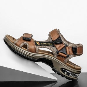 Brand Summer Mens Sandals Genuine Leather Men Slippers Gladiator Men Beach Sandals Soft Comfortable Outdoors Wading Shoes 38-46
