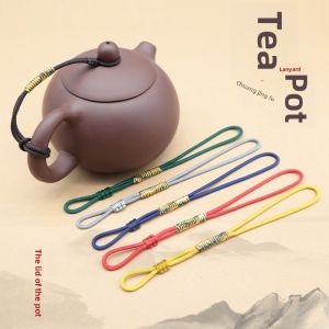 Handmade Tea Pot Lid Hanging Rope Anti-Fall Creative Red String High-End Cultural Playthings for Tea Cups Purple Sand Tea Pot