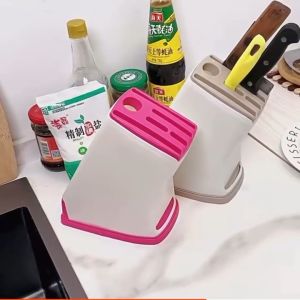 Kitchen Knife Holder Kitchen Knife Scissor Storage Rack Organizer Damp-proof Drainer Box