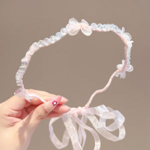 WAMEN | Pink Floral and Pearl Childrens Headband