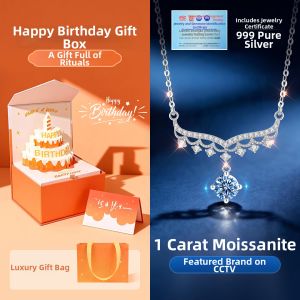 East Beauty | 999 Sterling Silver Moissanite Womens Necklace