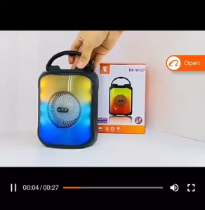 ลำโพงบลูทูธ เสียงดีเบสหนัก 600mAh ลำโพงพกพา มาพร้อมไฟ LED  โพงบลูทูธขนาดเล็ก รุ่น HF-W127 ดอก3นิ้ว มีแบตในตัว ไฟสวยมาก ใช้งานได้ยาวนาน