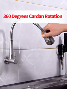 360 ° rotation Galley Faucet 304 stainless steel Dual Mode Design Suitable for wall/column/basin