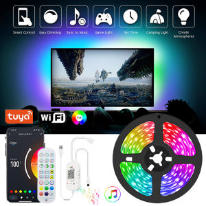 Rgb Led Strip Lights 5050 Tv Backlight Smart Led Tape Light Flexible Led Lighting Strips Bluetooth Led Lights Strips Music Sync
