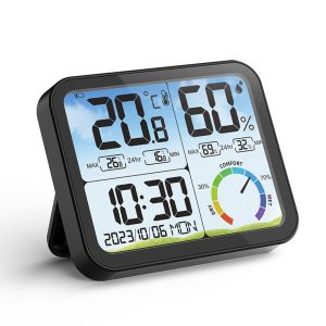 Yuan Guanghao Color Screen Temperature and Humidity Meteorological Clock Color Temperature and Humidity Meter Air Monitoring Weather Clock