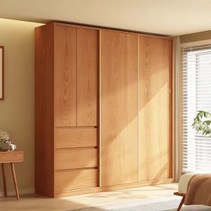 Customized Solid Oak Sliding Door Wardrobe 2.8m