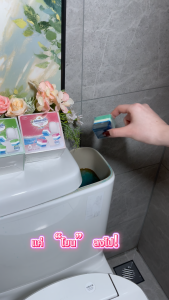 ก้อนทำความสะอาดชักโครก ก้อนดับกลิ่นห้องน้ำสามสี สำหรับห้องน้ำ ฆ่าเชื้อโรค ขจัดคราบ ลดกลิ่นเหม็นอับในชักโครก