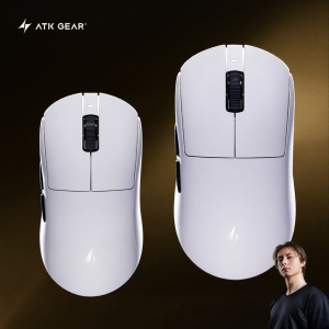 ATK GEAR | Ergonomic Gaming Mouse 47g Lightweight Wireless Mouse with Nordic 54L15 Controller ATK Speed Light Switch Wired Wireless Dual 8K for Valorant
