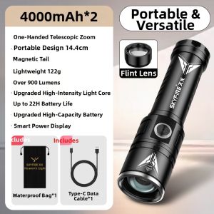 SKY FIRE | Strong Bright Portable Magnetic Zoom Flashlight