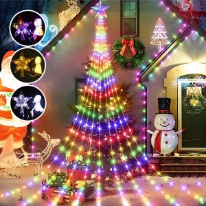 LED Star Waterfall Lights Christmas Decorations String Lights Christmas Tree Ornaments for Home 2025 Navidad Natal New Year 2026