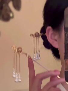 Chinese Style Flower Hairpin Exquisite Jade Orchid Metal Hair Stick For Women Girls Trendy Headwear Jewelry Hair Accessory