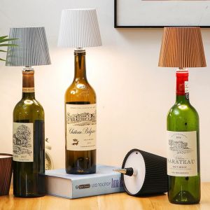 Wireless Bottle Table Lamp Touch Control of 3 Colors and Stepless Dimming Night Lamp Suitable for Bar Wine Bottles Desk Lights