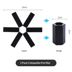 Foldable Heat Insulation Pot Trivet High Temperature Resistant Hot Pot Mat Non‑slip Coaster Table Protector Kitchen Gadget