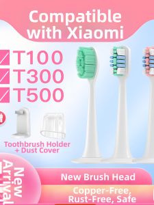 Electric Toothbrush Heads Compatible with Xiaomi T300/T500/T100 Replacement Brushes Mes601/602/603/4091 Nylon Bristles Deep Cleaning