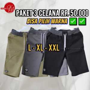 ISI 3 50RIBU !! CELANA CHINOS PENDEK PRIA DEWASA JUMBO STANDAR PINGGANG KARET  .