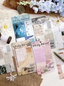 4 Style Mist Island Series Bottom Decorative Sticker Stationery Stickers DIY Junk Journal Scrapbooking Material Mobile Collage