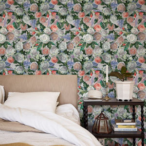 Oil Painting Flower Self Adhesive Wallpaper Floral Peel and Stick Wallpaper Kertas Dinding Watercolor Removable Contact Paper for Home Decor