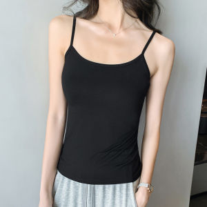 Modal Short Tank Top Women Black Strapless Sleeveless Thin Base Shirt White Backless Inner Wear Commute Pure Color Summer Fashion