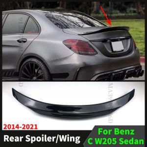 For Mercedes Benz C W205 Sedan and C43 C63 AMG 4Door 2014-2021 Rear Trunk Spoiler Wing Tail Boot Lip Refit Deflector Tuning Trim