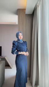 PROMO!!! Shanum Dress Burgundy Bridesmaid Seragam Pesta Baju Wanita Muslim Gamis Lebaran