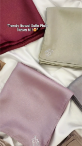 Tudung Bawal Arya Satin Glitter Original Crystal BH Bidang 45