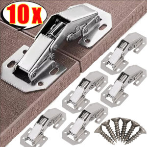 10 ชุด บานพับซ่อน / บานพับสะพานประตูตู้ / บานพับซ่อนพร้อมสกรู / บานพับติดแบบไม่ต้องเจาะ