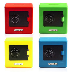 กระปุกออมสินเล่นสมมติสำหรับเด็กพร้อมล็อคและกล่องเก็บเงินสดของเล่นเพื่อการศึกษาสีสันสดใสเพื่อการเรียนรู้เงินและประหยัดทักษะ