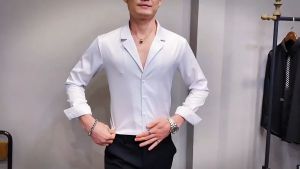 Áo sơ mi nam dài tay cổ vest chất siêu mát phù hợp đi làm đi chơi N34