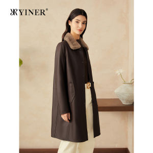 Spring Long Style Mink Collar Sheepskin Leather Jacket