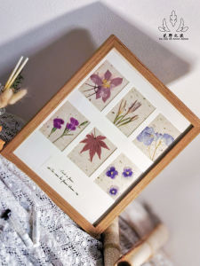 Handmade Natural Plant Specimen Decorative Painting Couple Gift Item Floral Pressed Flower Ornament Retro Style Home Decoration