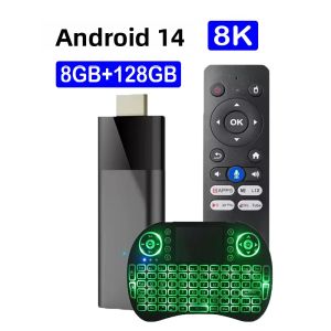 Thiết Bị Phát Trực Tuyến Đa Phương Tiện Mini TV Stick Android 14 Q12 8GB 128GB 8K Với Google Voice BT5.4 Wifi 5G Allwinner H313