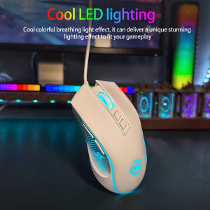 HXSJ | 3600CPI RGB Gaming Mouse 7-Color Breathing Lighting RGBW-like Effect Optical Tracking Honeycomb Plug & Play for PC Lapt
