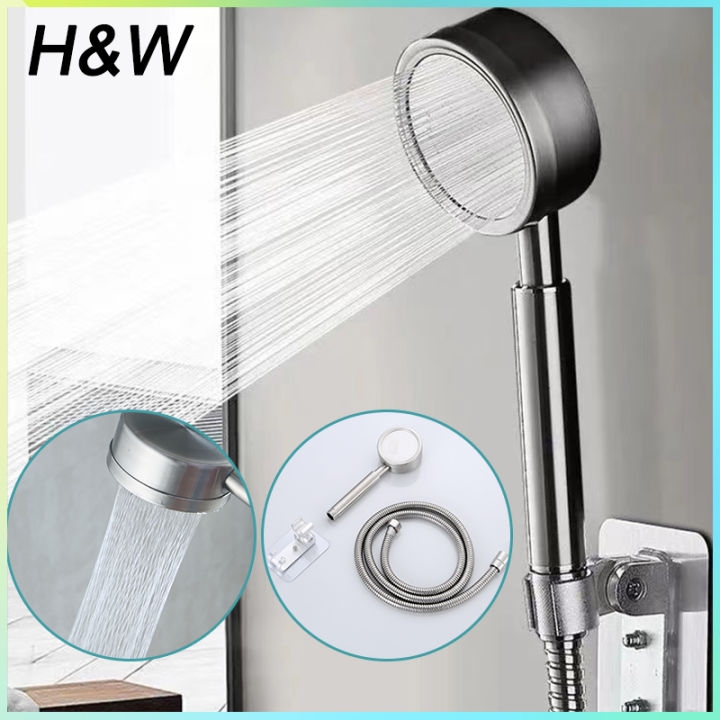 H&W 304stainless steel Head With Hose Set High Pressure Bathroom Shower ...