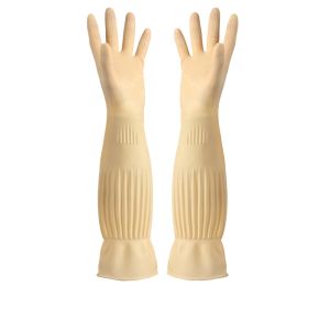 Rubber Household Cleaning Gloves Water Resistant Non Slip Abrasion Resistant for Kitchen Dishwashing and Daily Laundry