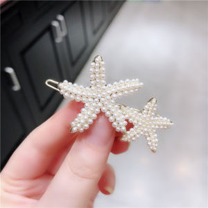 Fresh Style Sea Star Buckle Pearl Frog Clip Womens Anti-Aging Cute Internet Famous Personality Accessories Hair Clips