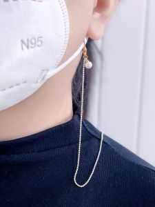 Designer Retro Pearl Black Glasses Chain Mask Strap Necklace Fashion Accessory Lucky Hanging Rope Chain Jewelry