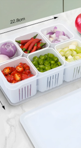 Kontainer Kulkas Tempat Penyimpanan Kotak dengan sekat dan tutup yang tersegel Cegah kebocoran