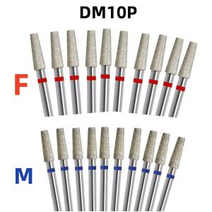 10Pcs/set Diamond Nail Drill Bit Set Nail Diamond Milling Cutter for Manicure 3/32" Burr Electric Nail File Cuticle Remover Tool