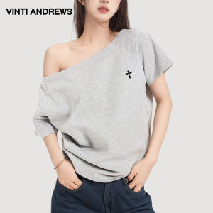 Off-Shoulder Loose Short Sleeve T-Shirt