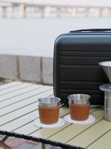 Portable Coffee Set Full Barista Accessories Kit With Coffee Grinder Pour Over Coffee Drip Tool All In One Outdoor Camping Coffe